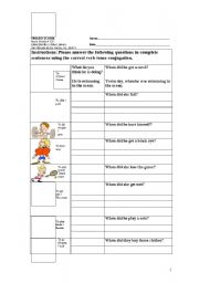 English worksheet: continuous practice