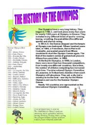 English Worksheet: The History of the Olympics