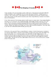 English Worksheet: The Shaping of Canada