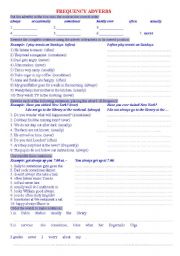 English Worksheet: Frequency Adverbs Exercises