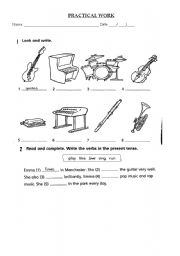 English worksheet: Practical Test