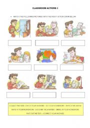 English Worksheet: CLASSROOM ACTIONS 2