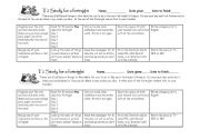 English Worksheet: Study for a Fortnight Activity Card