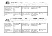 English worksheet: Study for a Fortnight Activity Card