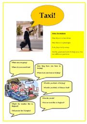 English Worksheet: Taxi! Asking Questions Activity