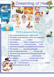 English Worksheet: Dreaming of Her (Present Simple &Modal Verbs)