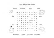 English Worksheet: months words