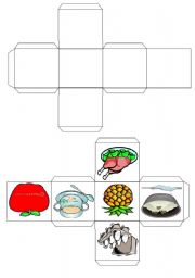 English Worksheet: food dice