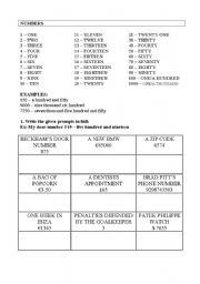 English worksheet: Numbers - intermediate