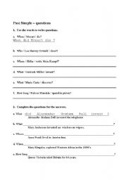 English worksheet: Past simple