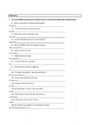 English worksheet: Rephrasing