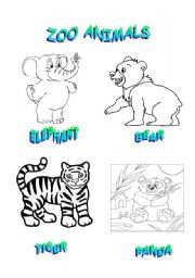 English Worksheet: ZOO ANIMALS