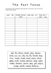 English Worksheet: Regular ang Irregular verbs- past form