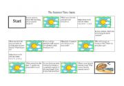 English Worksheet: Summer time Game