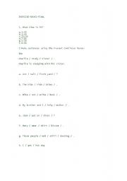 English worksheet: TIME AND PRESENT CONTINUOUS