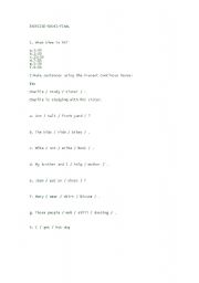 English Worksheet: TIME AND PRESENT CONTINUOUS
