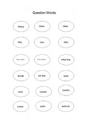 English Worksheet: Question words for Spanish speakers