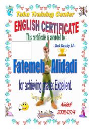 English Worksheet: ENGLISH certificate