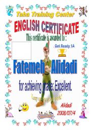 English worksheet: ENGLISH certificate