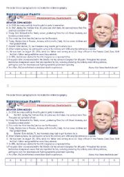 English Worksheet: US elections: John McCain