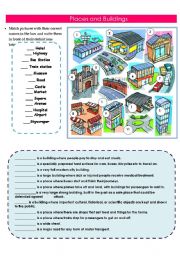 English Worksheet: Places and Buildings