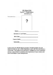 English Worksheet: All About Me Projects
