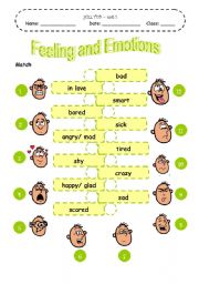 English Worksheet: feeling and emotions