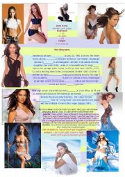 English Worksheet: JLo mini biography, qotes, secrets of BEAUTY (Past and Pr. Simple)