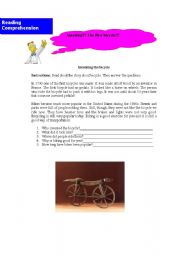 English worksheet: reading comprehension