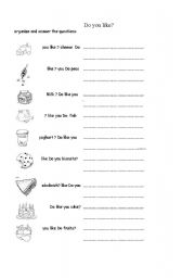 English Worksheet: Do you like...? simple worksheet