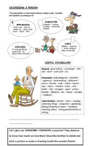 English Worksheet: Describing people