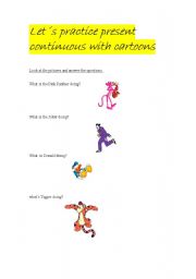 English worksheet: present continuous