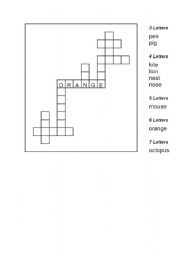 English Worksheet: crossword