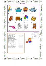 English Worksheet: My Toys