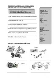 English Worksheet: THE COMPARATIVES AND SUPERLATIVES