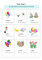 English Worksheet: Plural Nouns