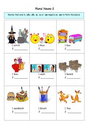 English Worksheet: Plural Nouns