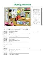 English Worksheet: Buying a sweater