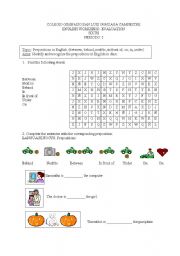 English Worksheet: Prepositions of place