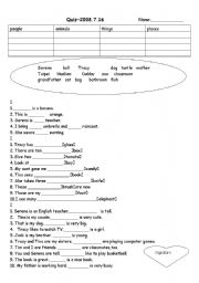 English Worksheet: Grammar-Nouns
