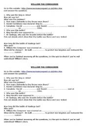 English Worksheet: William the Conqueror