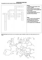 English Worksheet: European countries