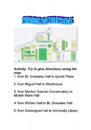 English Worksheet: parking instructions