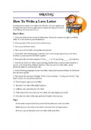 English Worksheet: how to write a love letter