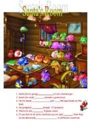 English Worksheet: Santas Room (Present Perfect&Present Simple)