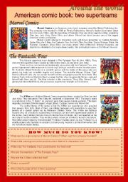 English Worksheet: American comic book