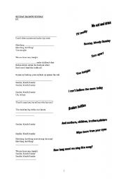 English worksheet: Sunday Bloody Sunday: a song about Irish history