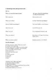 English worksheet: Introducing - greeting for beginners