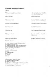 English Worksheet: Introducing - greeting for beginners