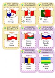English Worksheet: our globe - cards game - part 6